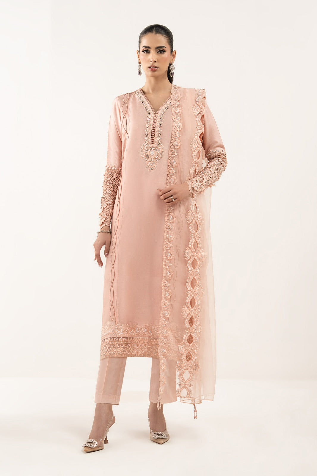 Maria B | Luxury Formals | SF-EF26-26-Pink - by Libasekhas UK - Registered Vendor of : Maria B - 100% Original Designer Dress
