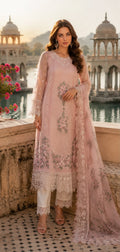 Saadia Asad | Nooriyah Luxury Chiffon | D2 - Satin Rose - by Libasekhas UK - Registered Vendor of : Saadia Asad - 100% Original Designer Dress
