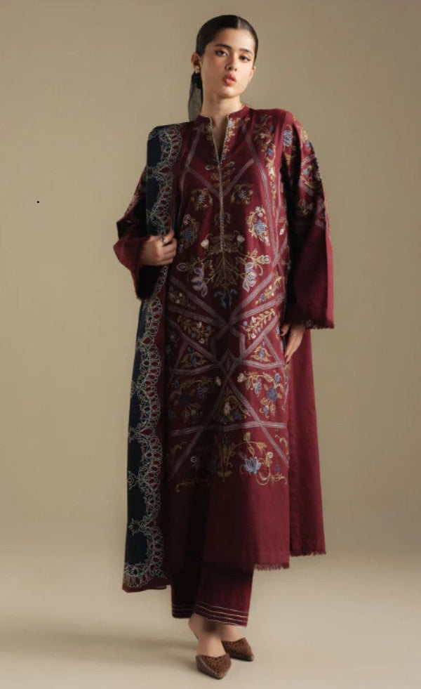 Zara Shahjahan | Coco Winter 25 | Coral-4B - by Libasekhas UK - Registered Vendor of : Zara Shahjahan - 100% Original Designer Dress