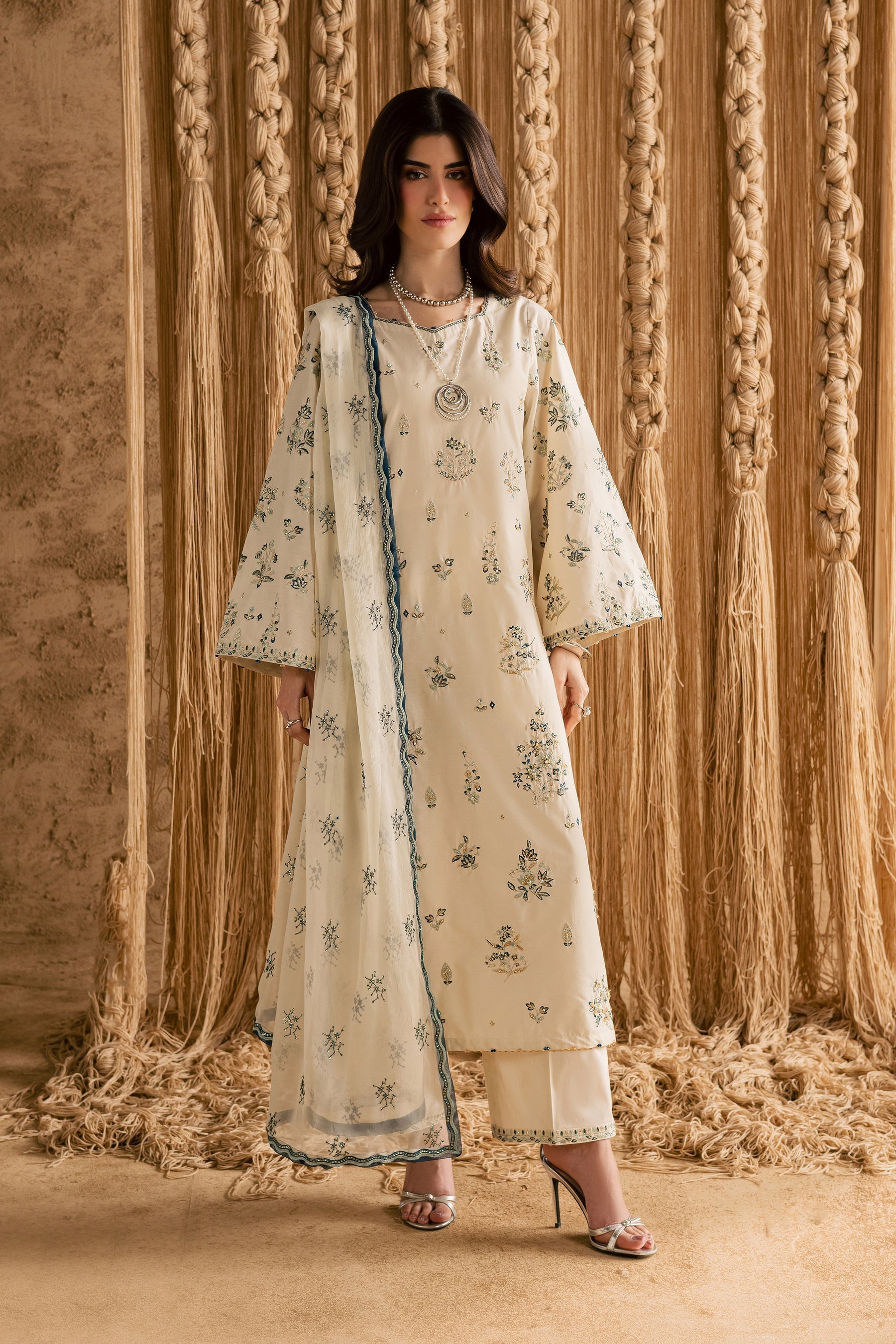 Batik | Festive Eid 26 | White Sky - by Libasekhas UK - Registered Vendor of : Batik - 100% Original Designer Dress