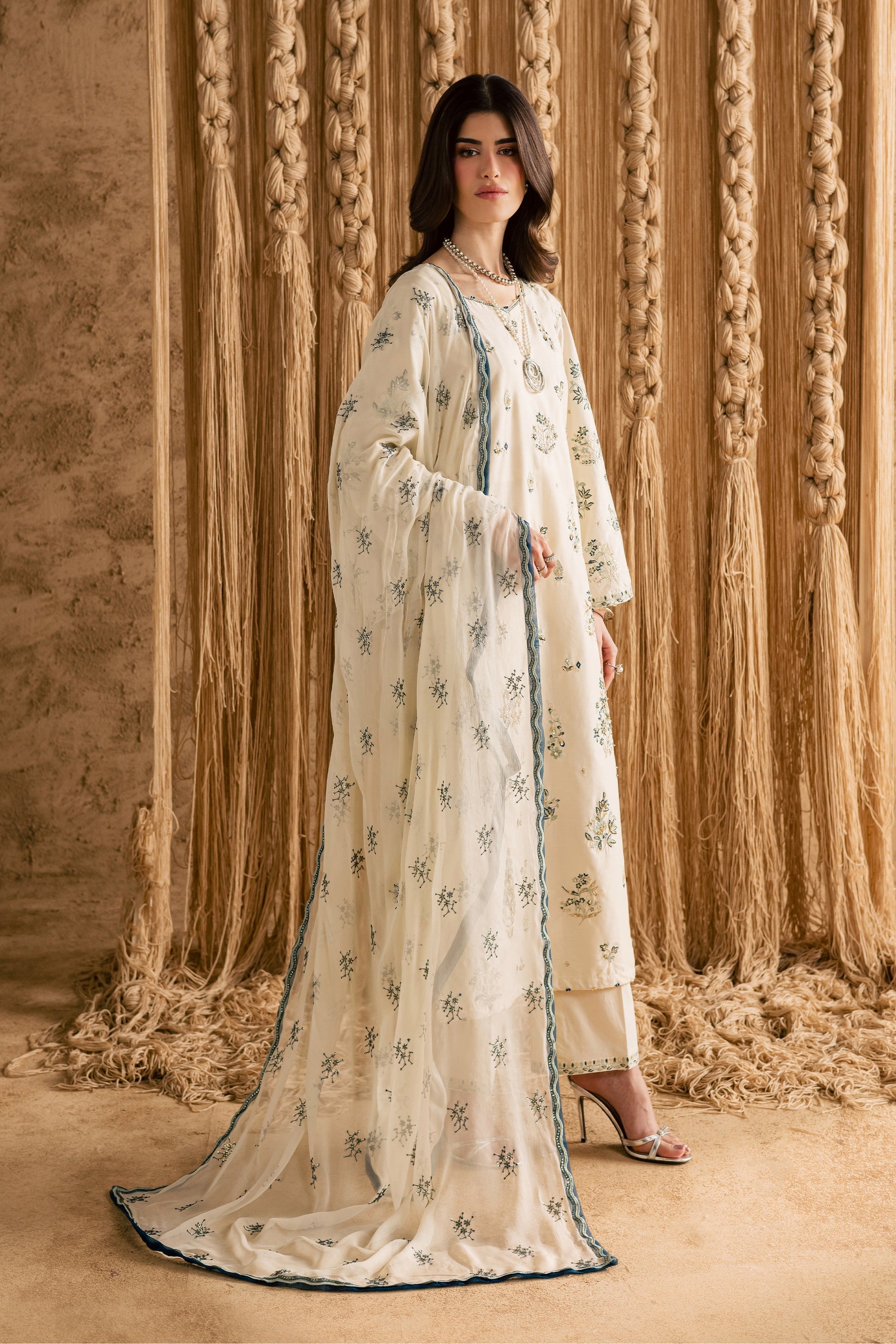 Batik | Festive Eid 26 | White Sky - by Libasekhas UK - Registered Vendor of : Batik - 100% Original Designer Dress