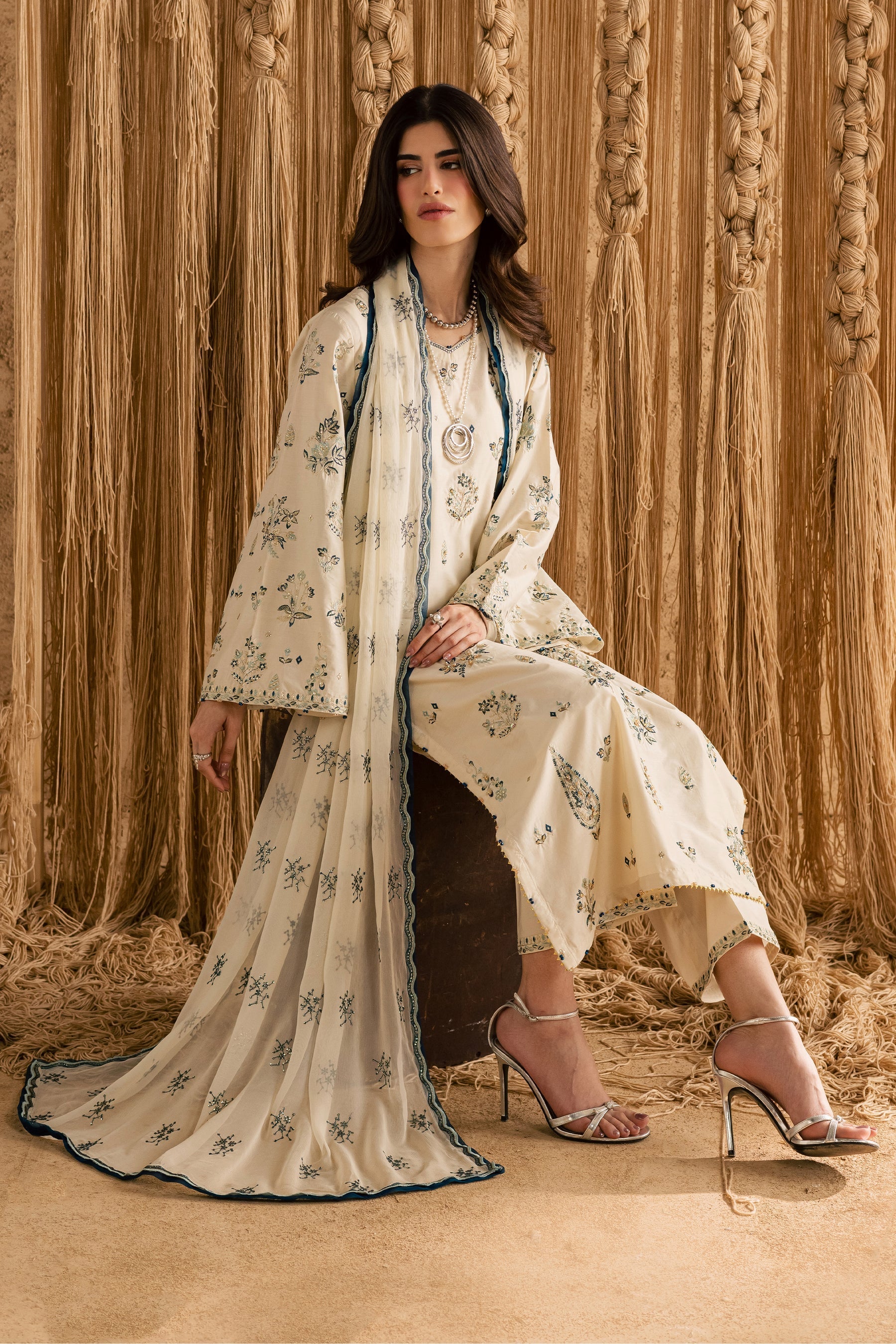 Batik | Festive Eid 26 | White Sky - by Libasekhas UK - Registered Vendor of : Batik - 100% Original Designer Dress