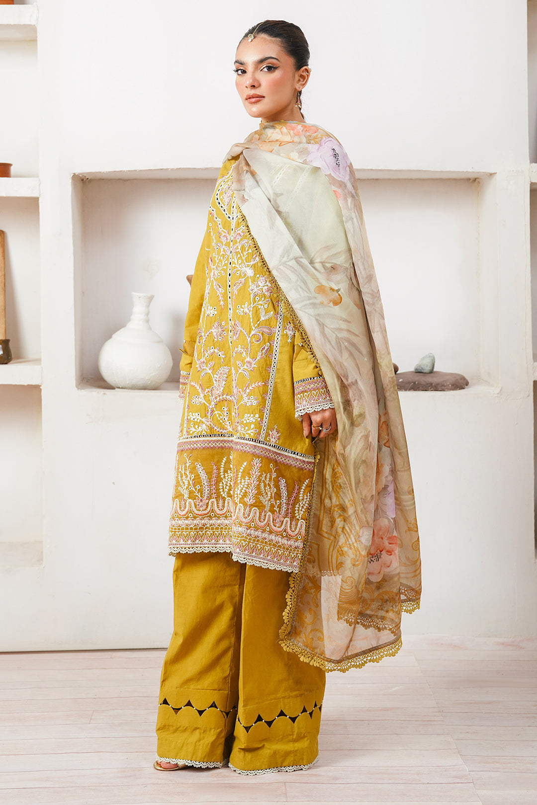 Zellbury | Unstitched 3 Piece Cambric | Embroidered Shirt Shalwar Dupatta - 0156 - by - Libasekhas UK - Registered Vendor of : Zellbury Women - 100% Original Designer Dresss