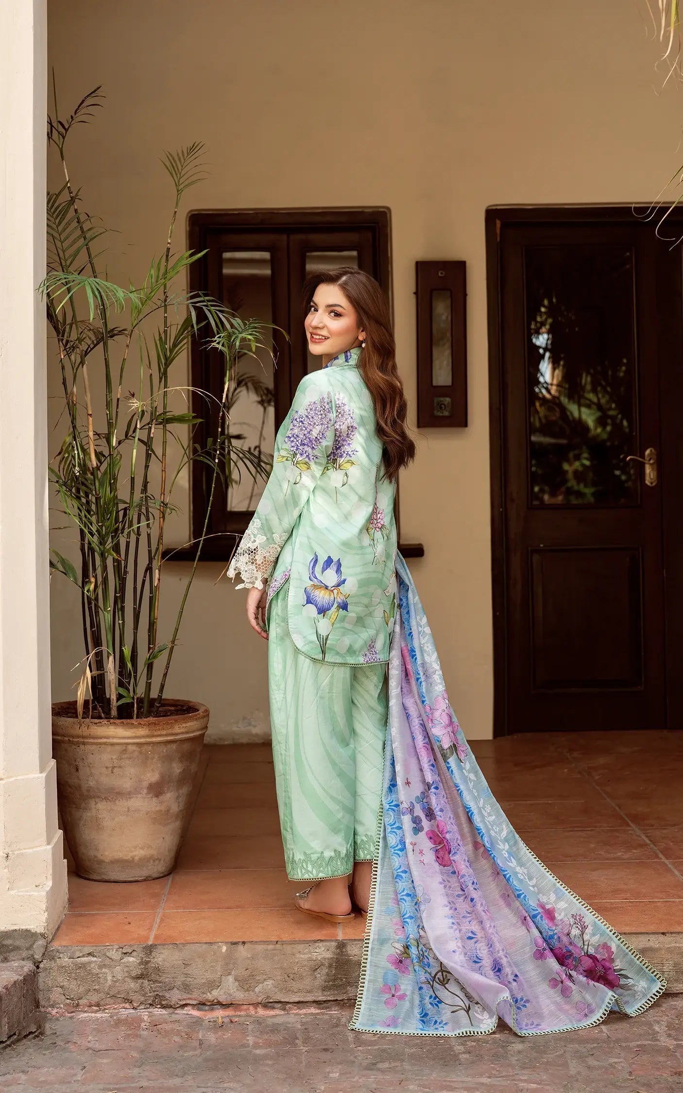 Asifa and Nabeel | Yakin Summer 25 | Floral Mist-(YKL25-04) - by - Libasekhas UK - Registered Vendor of : Asifa and Nabeel - 100% Original Designer Dresss