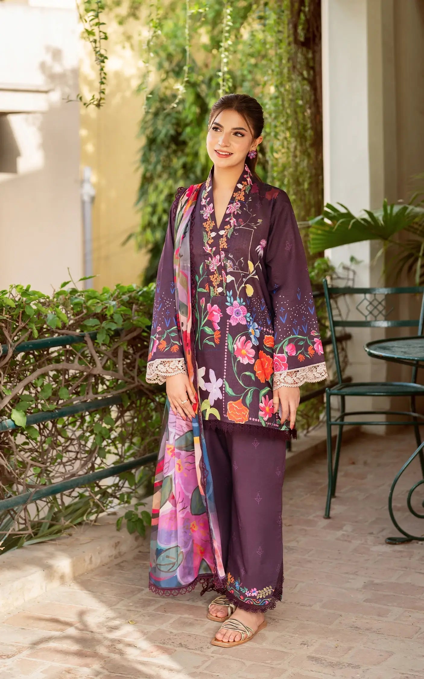 Asifa and Nabeel | Yakin Summer 25 | Whimsical Flora-(YKL25-12) - by - Libasekhas UK - Registered Vendor of : Asifa and Nabeel - 100% Original Designer Dresss