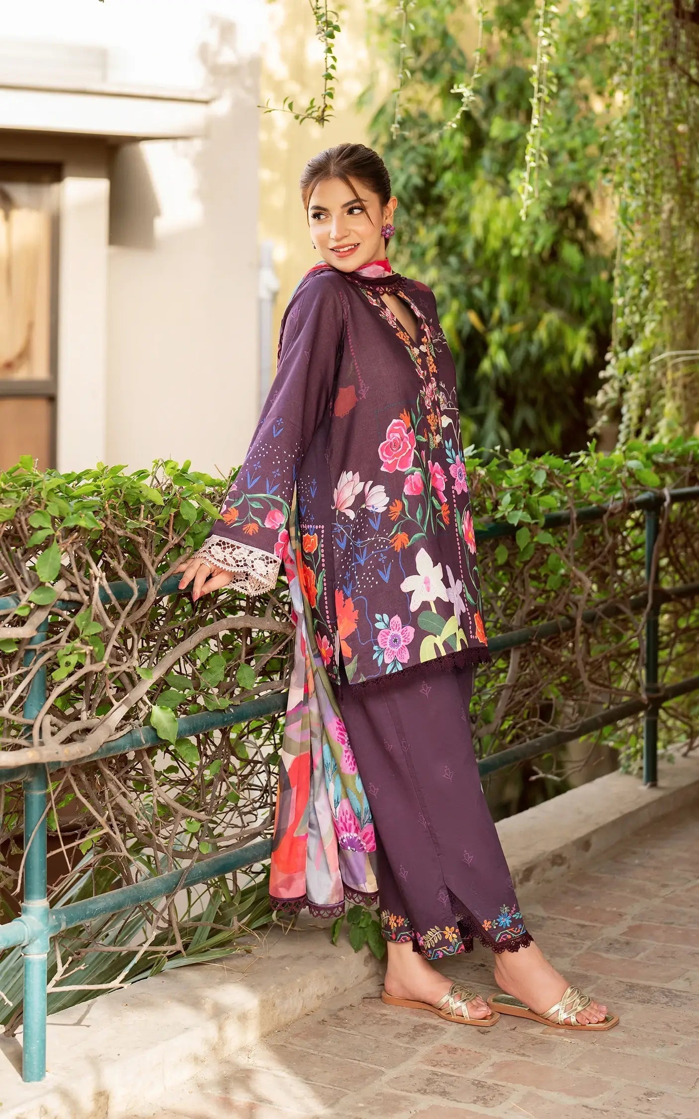 Asifa and Nabeel | Yakin Summer 25 | Whimsical Flora-(YKL25-12) - by - Libasekhas UK - Registered Vendor of : Asifa and Nabeel - 100% Original Designer Dresss
