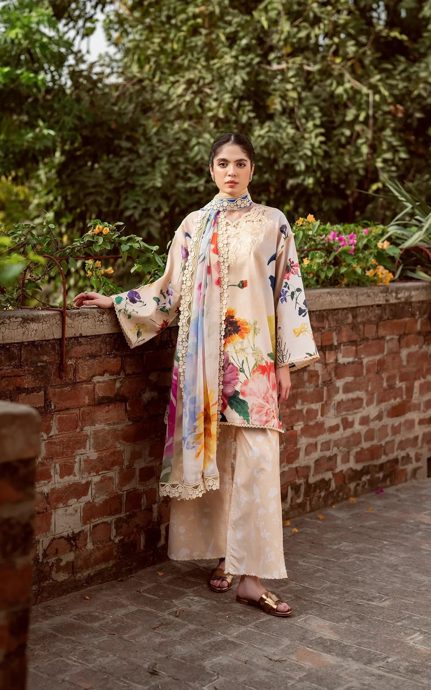 Asifa and Nabeel | Yakin Summer 25 | Bloomlight-(YKL25-13) - by - Libasekhas UK - Registered Vendor of : Asifa and Nabeel - 100% Original Designer Dresss