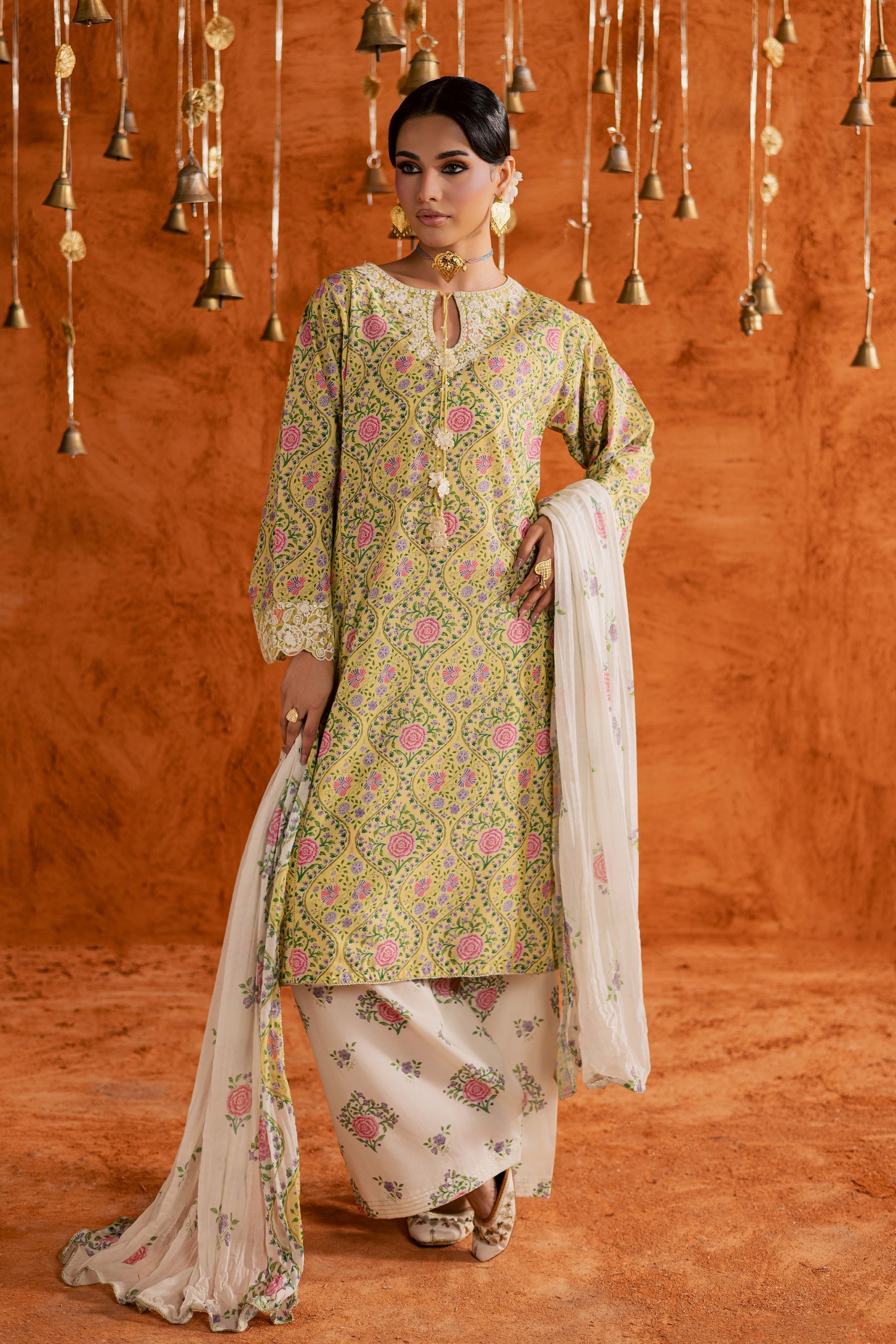 Batik | Festive Eid 26 | Yellow Minsa - by Libasekhas - Registered Vendor of : Batik - 100% Original Designer Dress