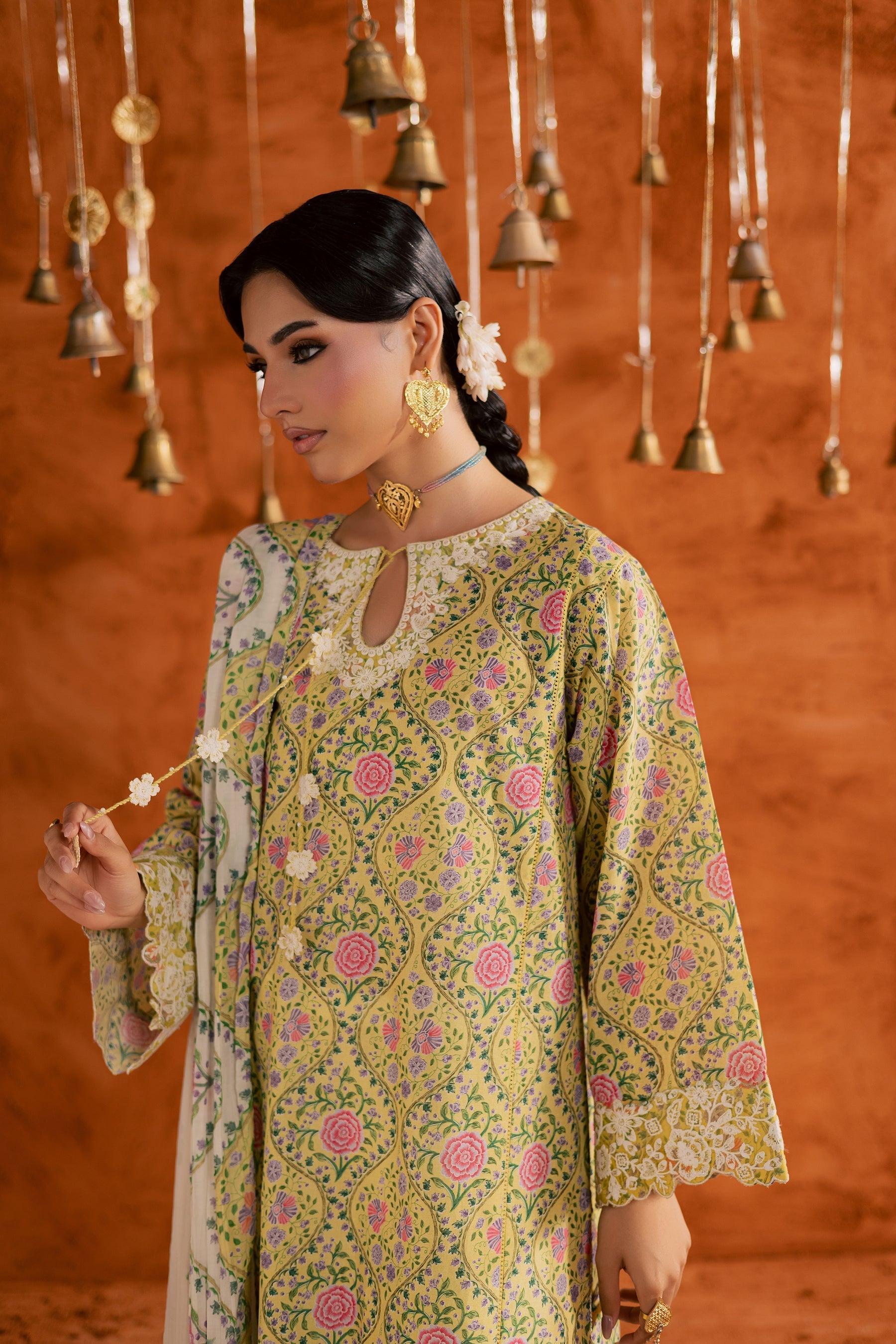 Batik | Festive Eid 26 | Yellow Minsa - by Libasekhas - Registered Vendor of : Batik - 100% Original Designer Dress