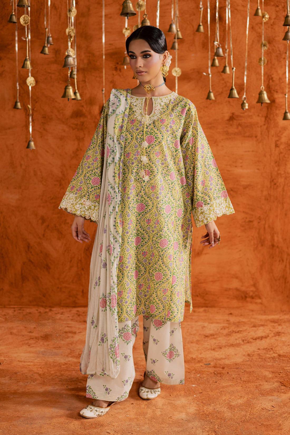 Batik | Festive Eid 26 | Yellow Minsa - by Libasekhas - Registered Vendor of : Batik - 100% Original Designer Dress