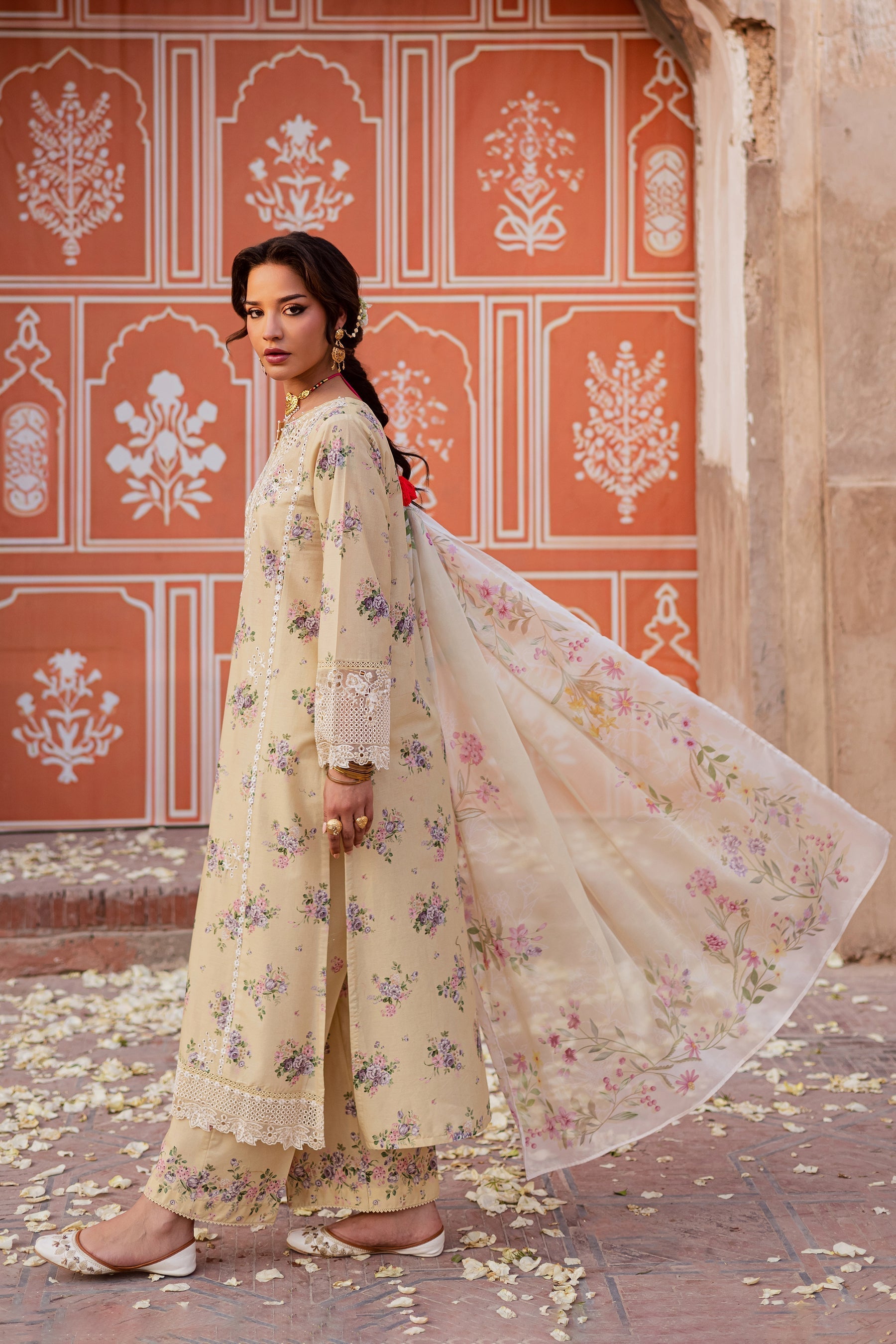Batik | Festive Eid 26 | Yellow Pie - by Libasekhas UK - Registered Vendor of : Batik - 100% Original Designer Dress