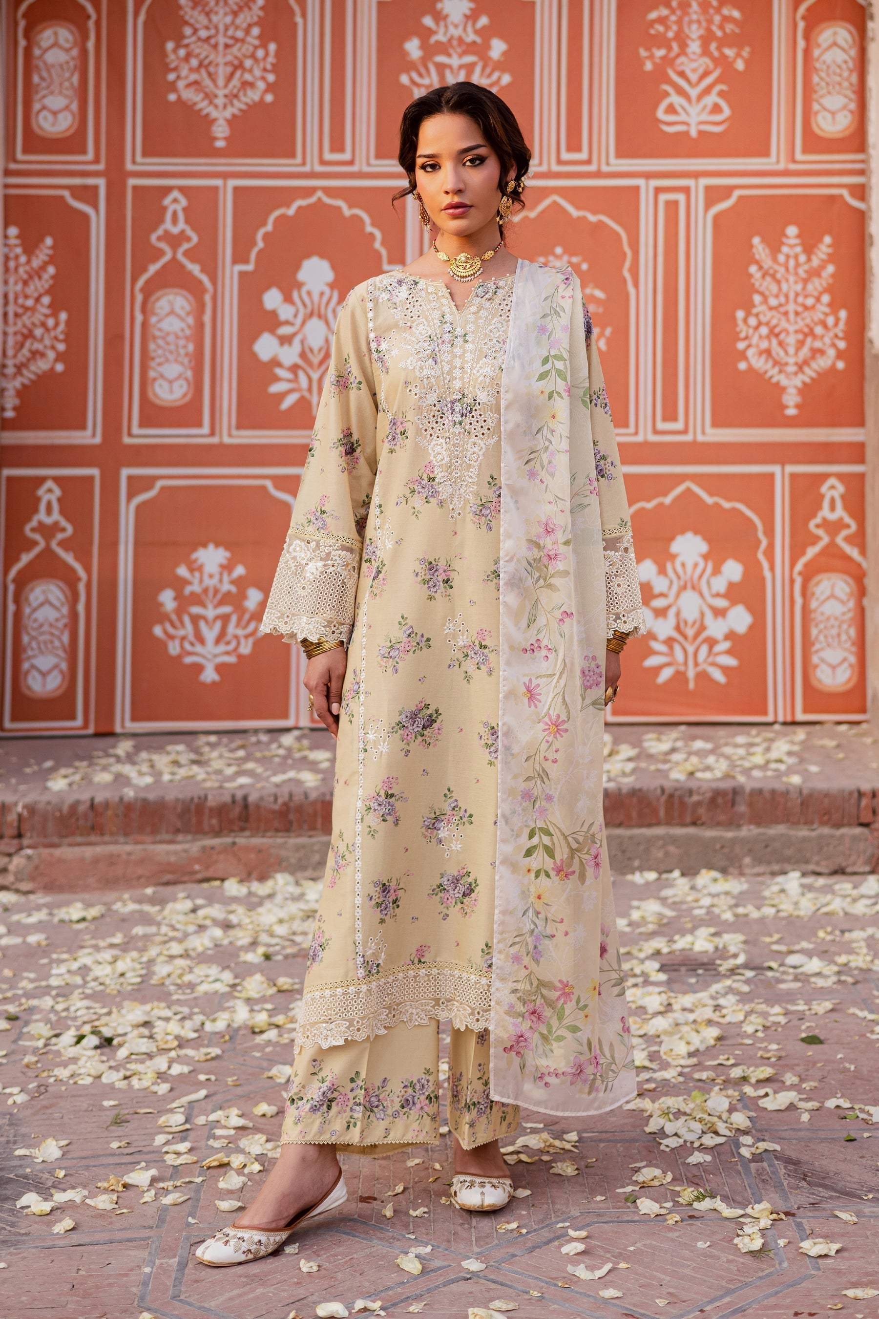 Batik | Festive Eid 26 | Yellow Pie - by Libasekhas UK - Registered Vendor of : Batik - 100% Original Designer Dress