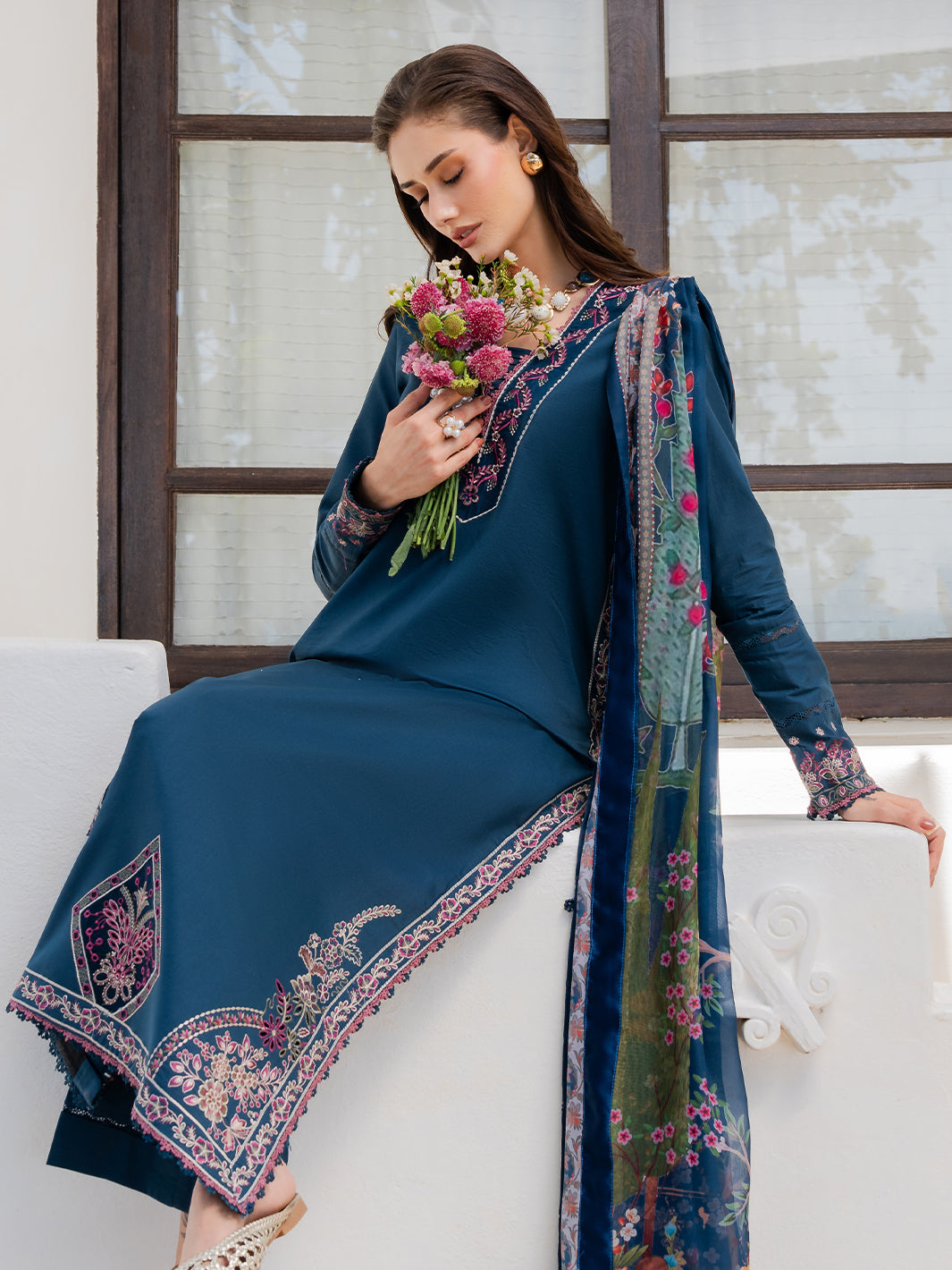 Izel | Dareen Luxury Lawn 26 | Zeenat - by Libasekhas UK - Registered Vendor of : Izel - 100% Original Designer Dress