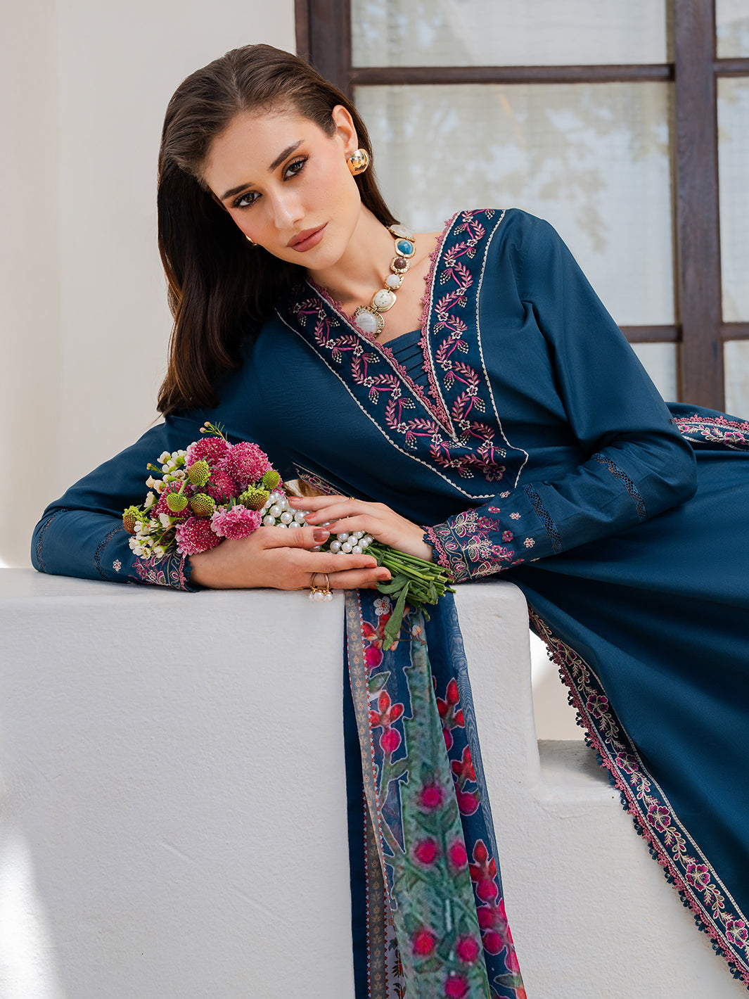Izel | Dareen Luxury Lawn 26 | Zeenat - by Libasekhas UK - Registered Vendor of : Izel - 100% Original Designer Dress