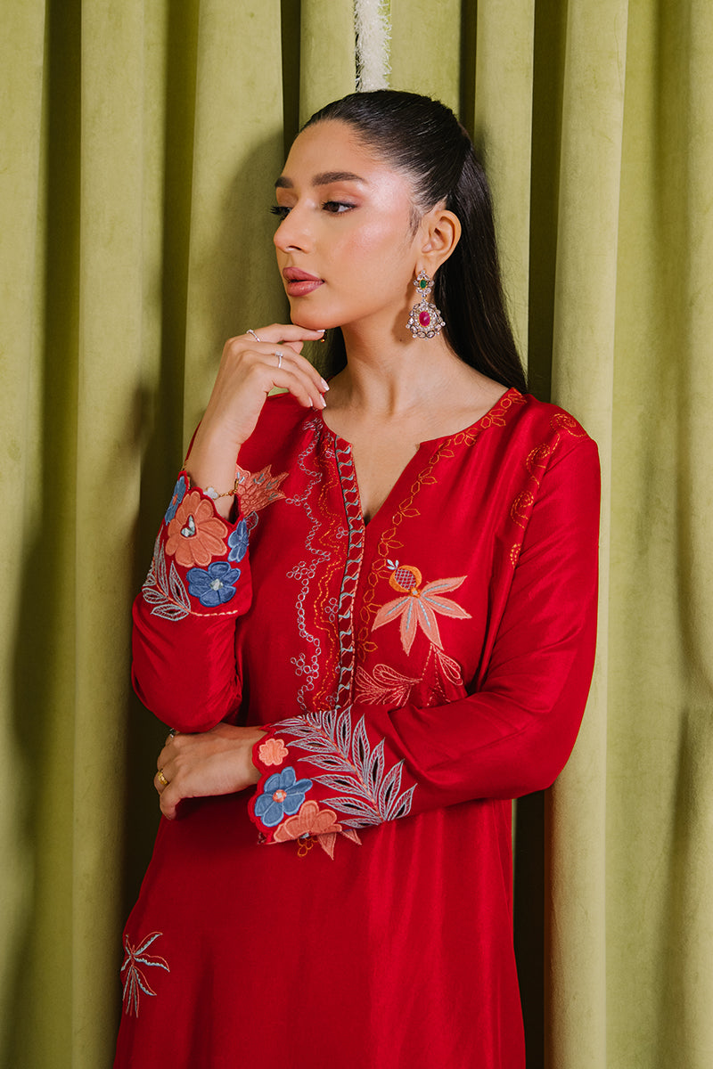 Mina Hasan | Signature Pret | Crimson Dream Kaftan - by Libasekhas - Registered Vendor of : Mina Hasan - 100% Original Designer Dress