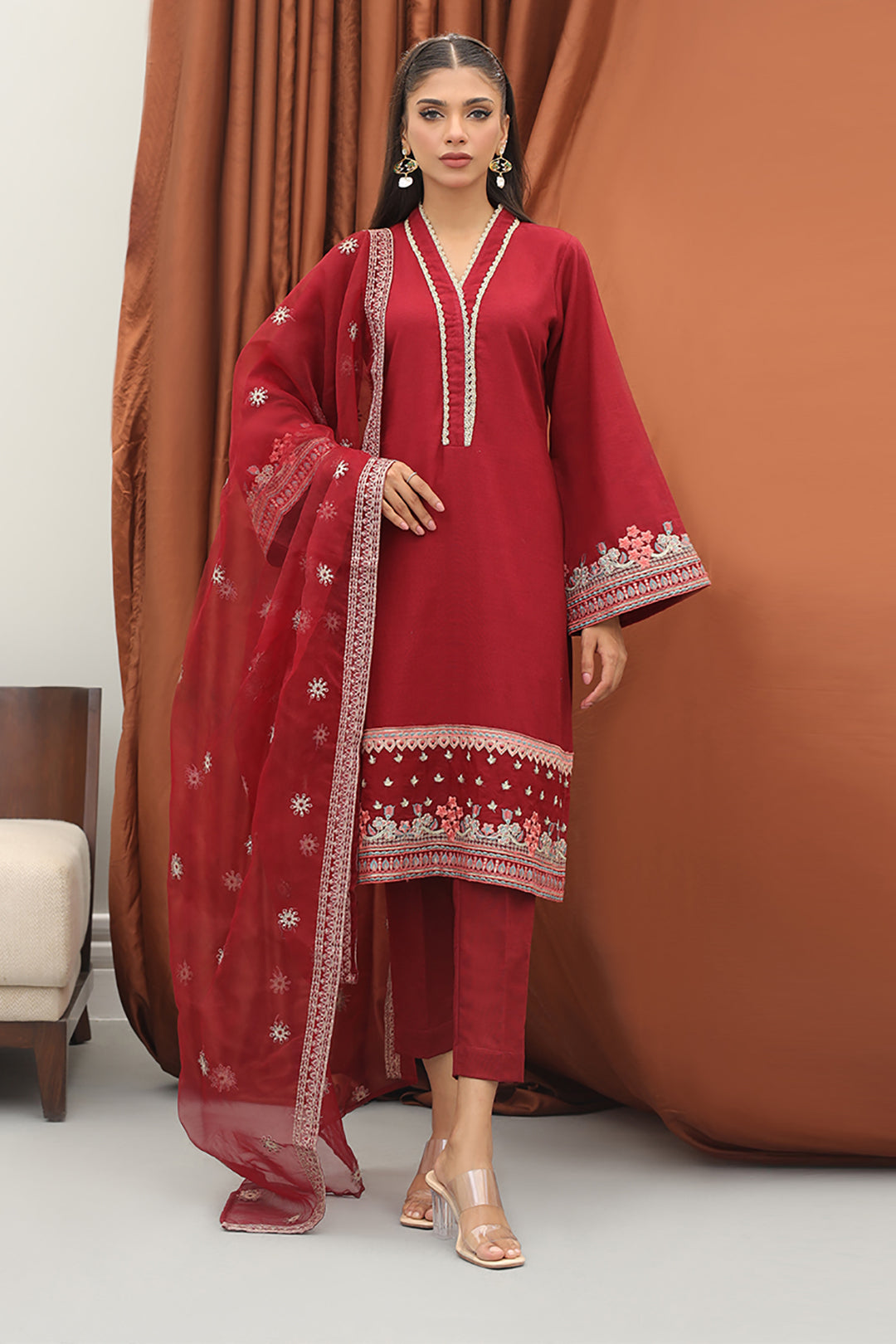 Zellbury | Winter Pret | Embroidered Kurta Dupatta Trouser - 3278 - by - Libasekhas UK - Registered Vendor of : Zellbury Women - 100% Original Designer Dresss