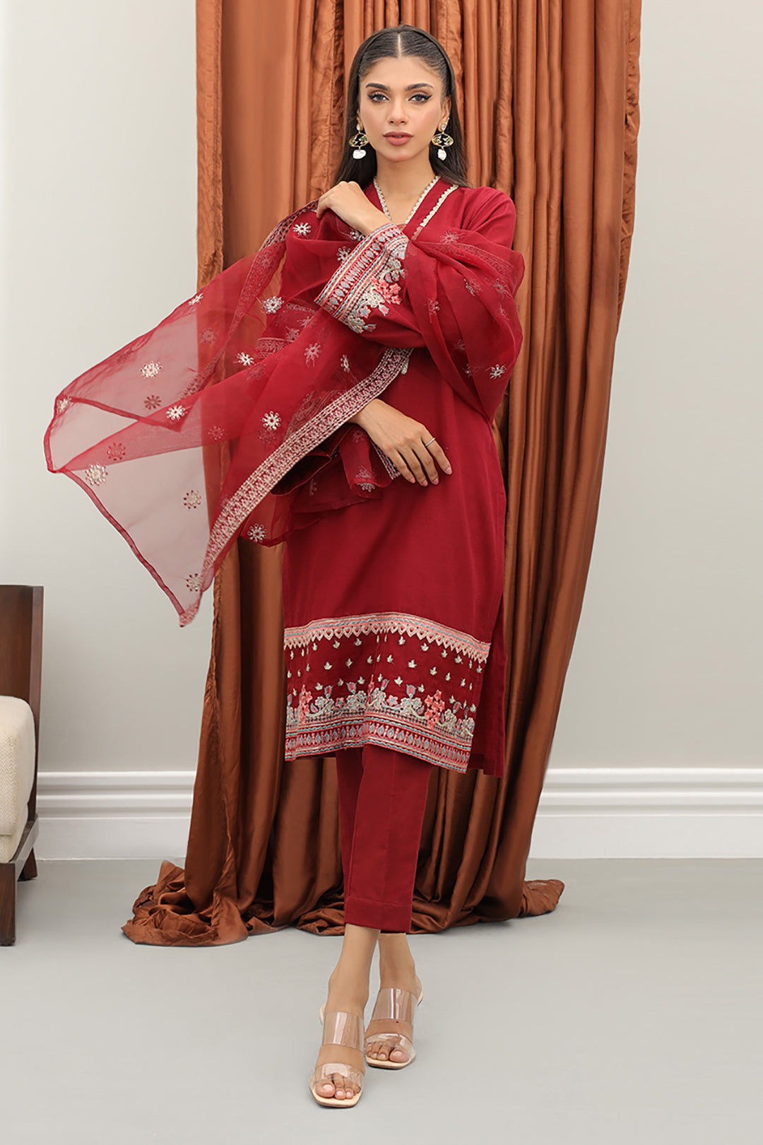 Zellbury | Winter Pret | Embroidered Kurta Dupatta Trouser - 3278 - by - Libasekhas UK - Registered Vendor of : Zellbury Women - 100% Original Designer Dresss