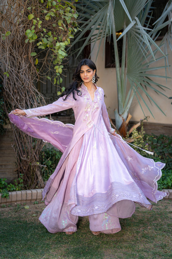 Wahaj M Khan | Pari Collection | Lilac Anarkali - by Libasekhas UK - Registered Vendor of : Wahaj M Khan - 100% Original Designer Dress