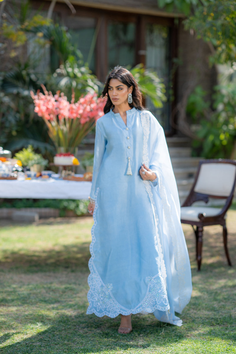 Wahaj M Khan | Pari Collection | Ferozi Pari Sheesha Outfi - by Libasekhas UK - Registered Vendor of : Wahaj M Khan - 100% Original Designer Dress