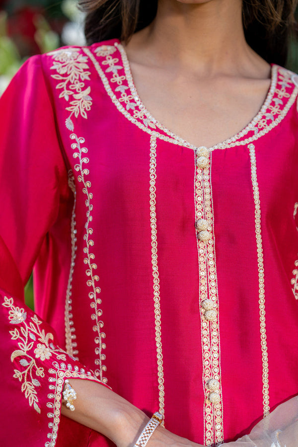 Wahaj M Khan | Pari Collection | Hotpink Sheesha Jacket