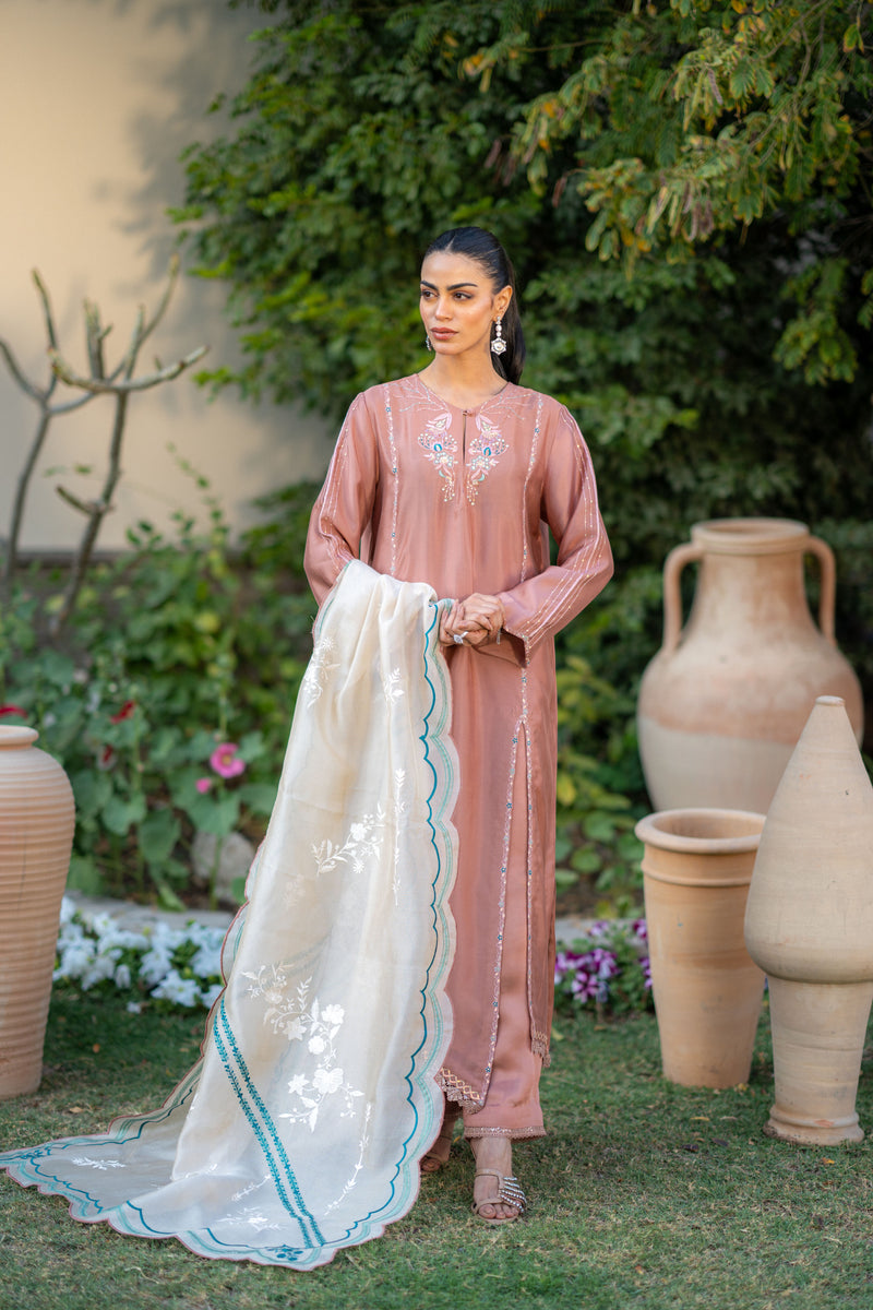 Wahaj M Khan | Pari Collection | Mocha Sheesha Pari Outfit - by Libasekhas UK - Registered Vendor of : Wahaj M Khan - 100% Original Designer Dress