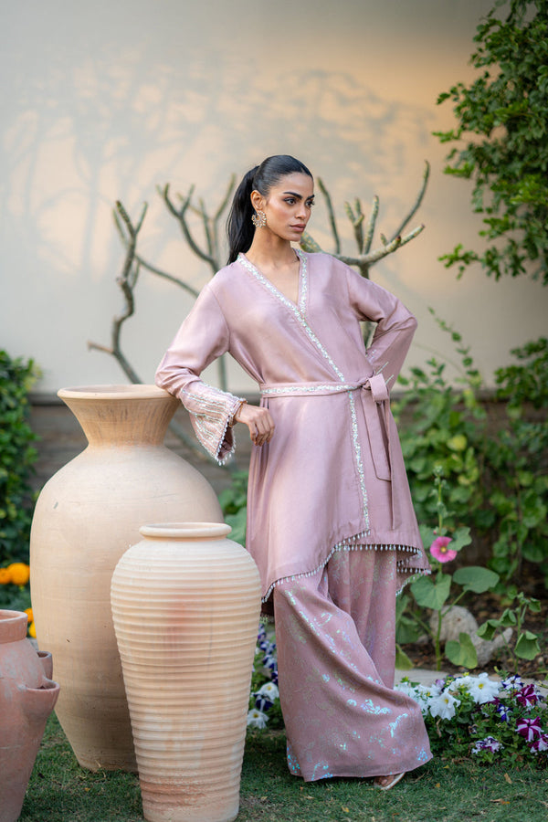 Wahaj M Khan | Pari Collection | Lavender Pari Wrap - by Libasekhas UK - Registered Vendor of : Wahaj M Khan - 100% Original Designer Dress
