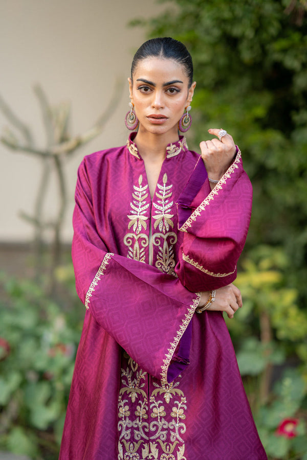 Wahaj M Khan | Pari Collection | Magenta cape Pari Outfit