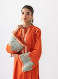 Zainab Chottani | Aara Casual Pret | Pumpkin Opal - by - Libasekhas UK - Registered Vendor of : Zainab Chottani - 100% Original Designer Dresss