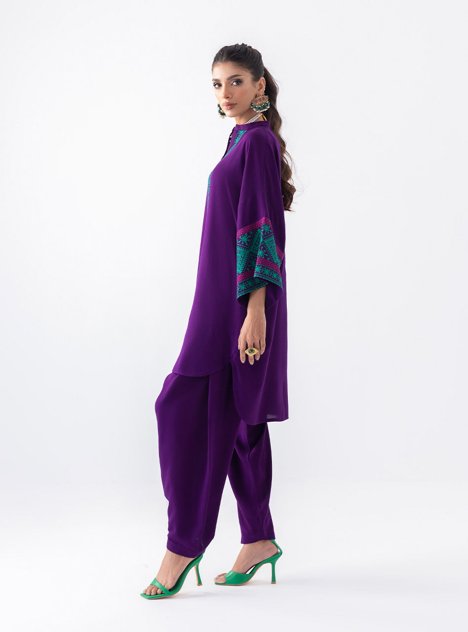 Zainab Chottani | Aara Casual Pret |  Blushing Plum - by - Libasekhas UK - Registered Vendor of : Zainab Chottani - 100% Original Designer Dresss