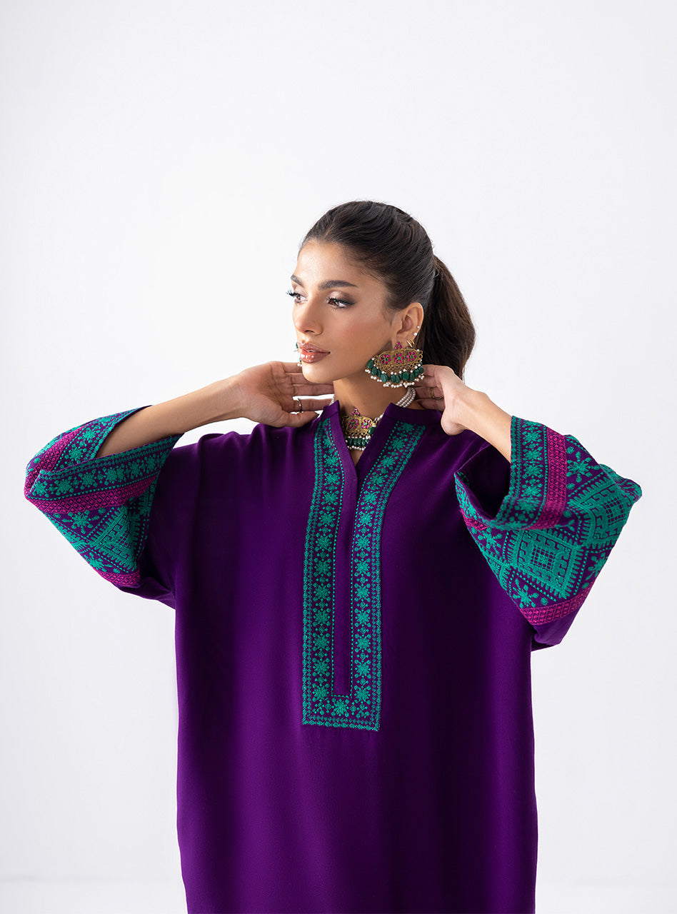 Zainab Chottani | Aara Casual Pret |  Blushing Plum - by - Libasekhas UK - Registered Vendor of : Zainab Chottani - 100% Original Designer Dresss