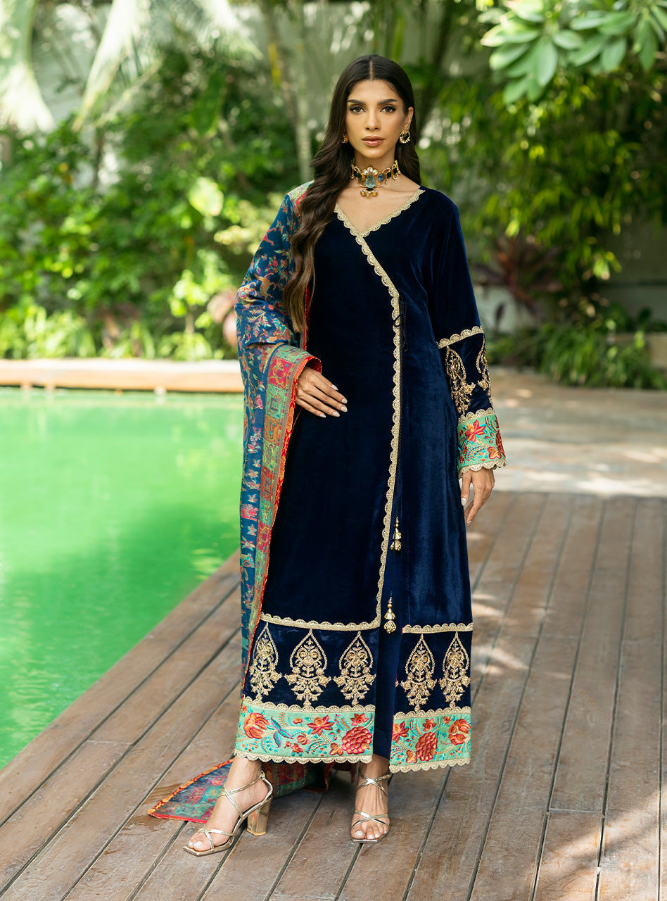 Zainab Chottani | Makhmal Luxe Pret | Farrin - by - Libasekhas UK - Registered Vendor of : Zainab Chottani - 100% Original Designer Dresss