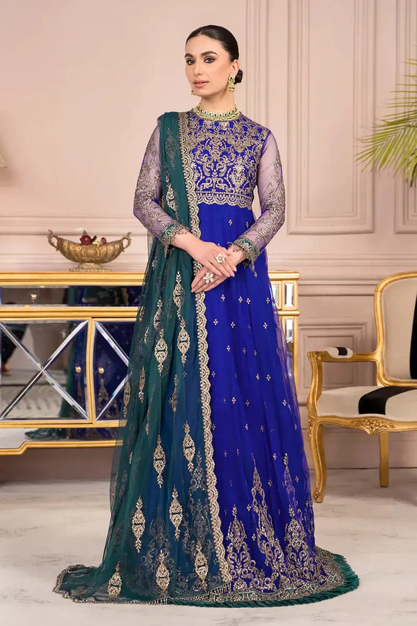 Zarif | Afreen Formals | ZA 09 ROYAL - by - Libasekhas UK - Registered Vendor of : Zarif - 100% Original Designer Dresss