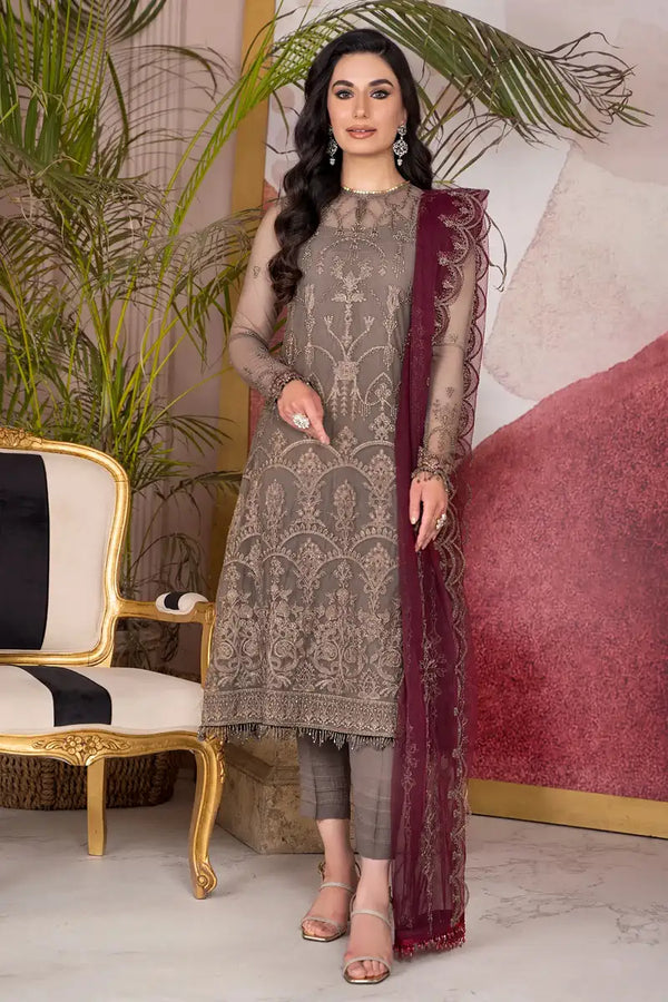 Zarif | Afreen Formals | ZA 10 DOVE - by - Libasekhas UK - Registered Vendor of : Zarif - 100% Original Designer Dresss