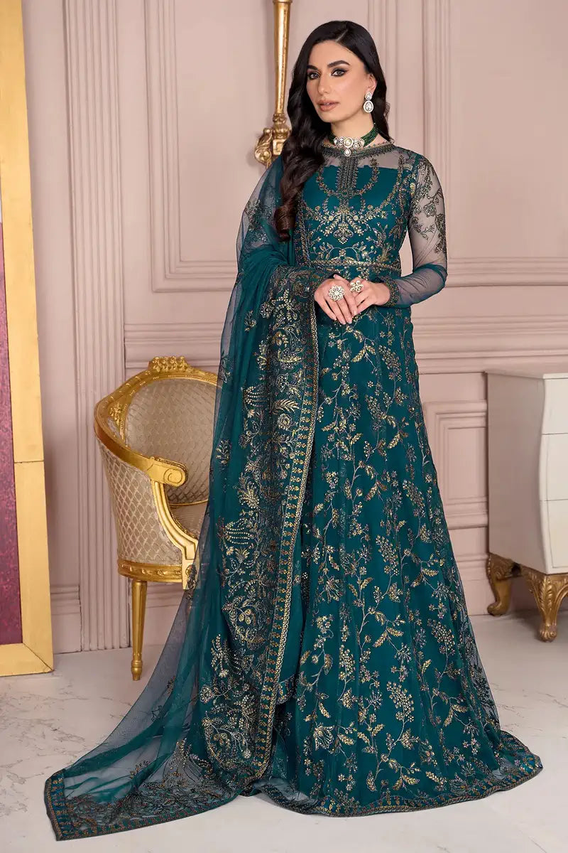 Zarif | Afreen Formals | ZA 01 EVERGREEN - by - Libasekhas UK - Registered Vendor of : Zarif - 100% Original Designer Dresss