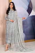 Zarif | Afreen Formals | ZA 02 STEEL GREY - by - Libasekhas UK - Registered Vendor of : Zarif - 100% Original Designer Dresss