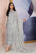 Zarif | Afreen Formals | ZA 02 STEEL GREY - by - Libasekhas UK - Registered Vendor of : Zarif - 100% Original Designer Dresss
