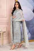 Zarif | Afreen Formals | ZA 02 STEEL GREY - by - Libasekhas UK - Registered Vendor of : Zarif - 100% Original Designer Dresss