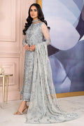 Zarif | Afreen Formals | ZA 02 STEEL GREY - by - Libasekhas UK - Registered Vendor of : Zarif - 100% Original Designer Dresss