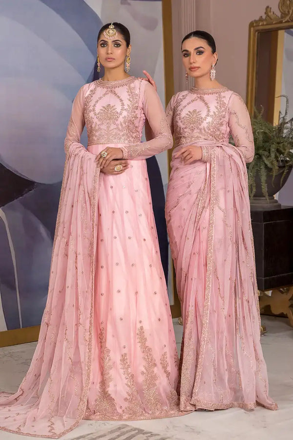 Zarif | Afreen Formals | ZA 06 FRENCH ROSE - by - Libasekhas UK - Registered Vendor of : Zarif - 100% Original Designer Dresss
