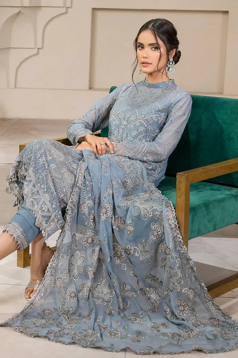 Zarif | Falak Formals | ZF 05 BLUE BELL - by - Libasekhas UK - Registered Vendor of : Zarif - 100% Original Designer Dresss