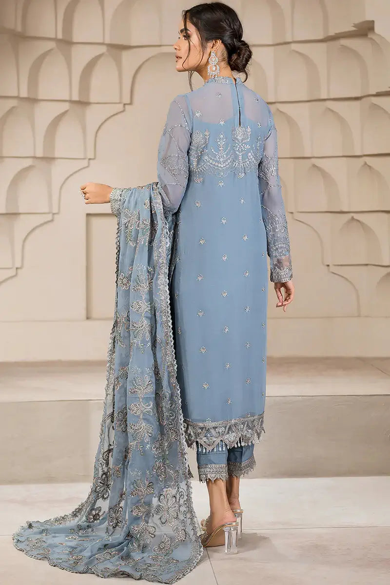 Zarif | Falak Formals | ZF 05 BLUE BELL - by - Libasekhas UK - Registered Vendor of : Zarif - 100% Original Designer Dresss