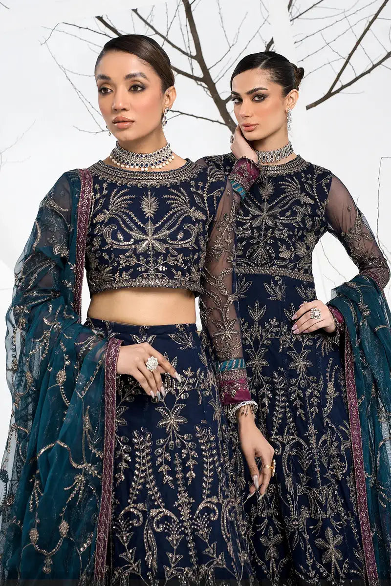 Zarif | LA CELESTE LUXURY Formals | ZLC 01 BLUEBERRY - by - Libasekhas UK - Registered Vendor of : Zarif - 100% Original Designer Dresss