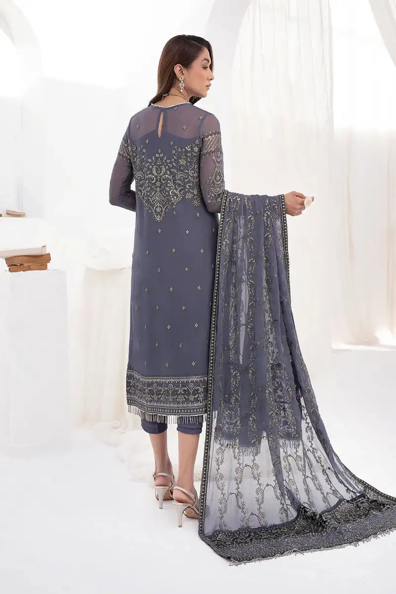 Zarif | LA CELESTE LUXURY Formals | ZLC 08 DUSTY TEAL - by - Libasekhas UK - Registered Vendor of : Zarif - 100% Original Designer Dresss