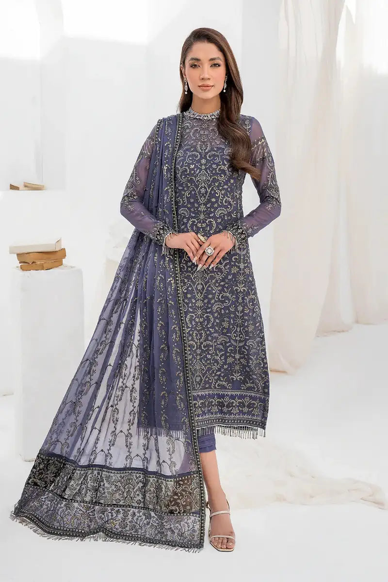 Zarif | LA CELESTE LUXURY Formals | ZLC 08 DUSTY TEAL - by - Libasekhas UK - Registered Vendor of : Zarif - 100% Original Designer Dresss