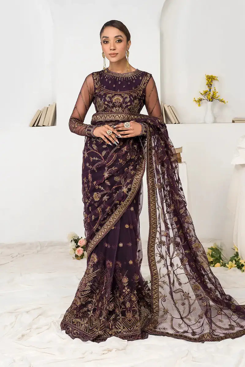 Zarif | LA CELESTE LUXURY Formals | ZLC 06 LAVENDER - by - Libasekhas UK - Registered Vendor of : Zarif - 100% Original Designer Dresss