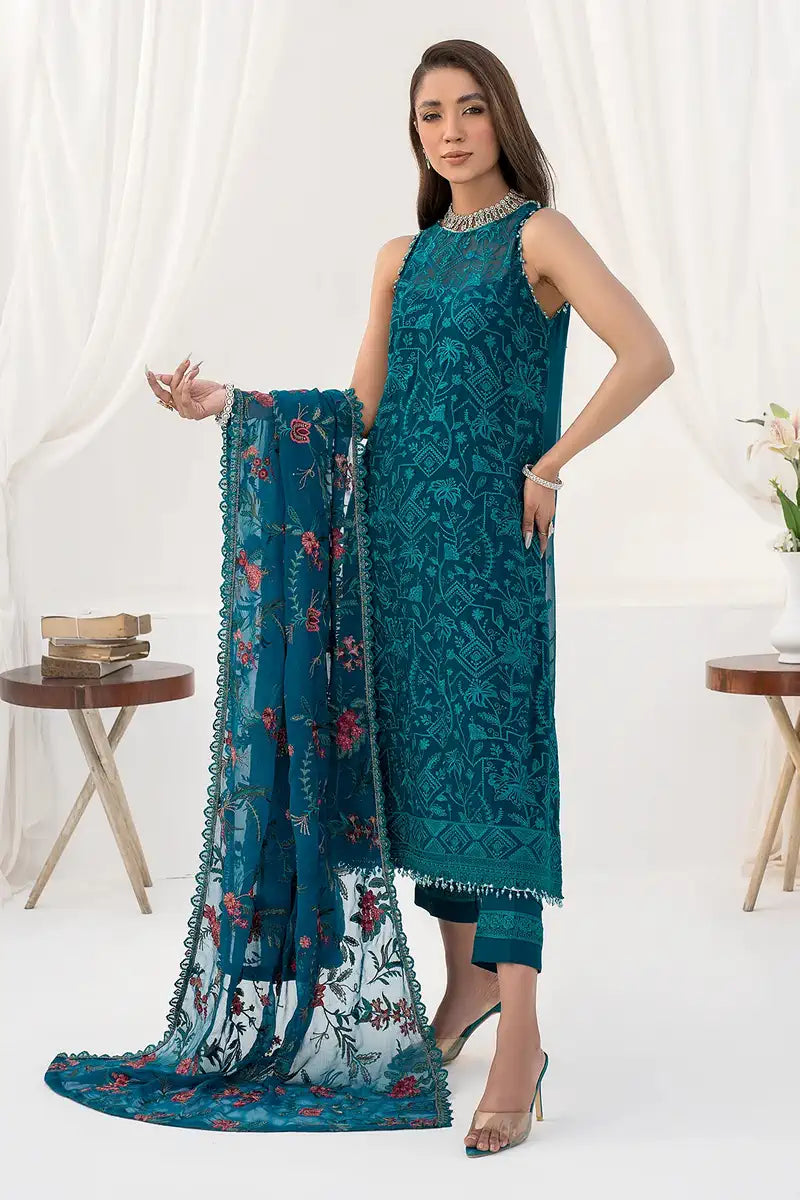 Zarif | LA CELESTE LUXURY Formals | ZLC 03 GARDENIA - by - Libasekhas UK - Registered Vendor of : Zarif - 100% Original Designer Dresss