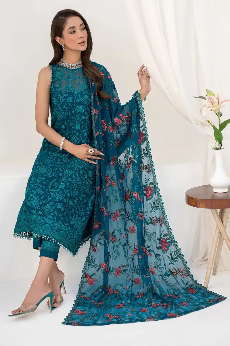 Zarif | LA CELESTE LUXURY Formals | ZLC 03 GARDENIA - by - Libasekhas UK - Registered Vendor of : Zarif - 100% Original Designer Dresss