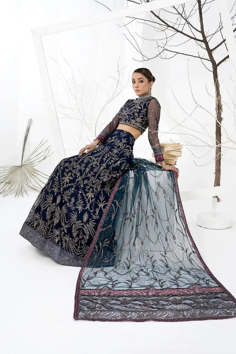 Zarif | LA CELESTE LUXURY Formals | ZLC 01 BLUEBERRY - by - Libasekhas UK - Registered Vendor of : Zarif - 100% Original Designer Dresss