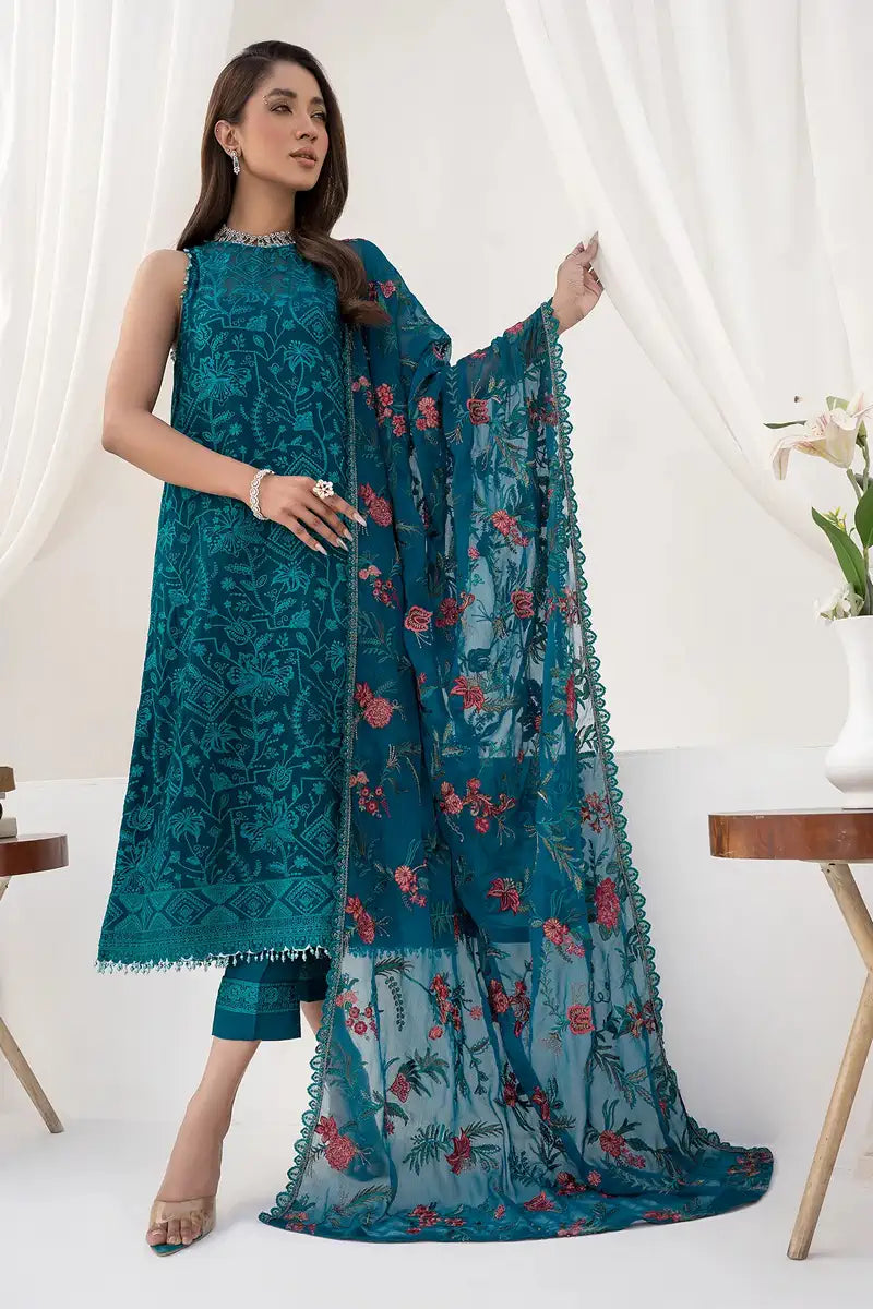 Zarif | LA CELESTE LUXURY Formals | ZLC 03 GARDENIA - by - Libasekhas UK - Registered Vendor of : Zarif - 100% Original Designer Dresss