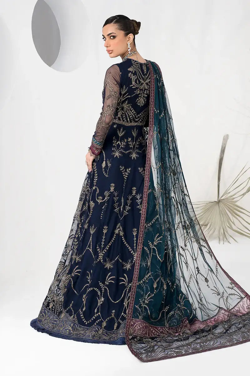 Zarif | LA CELESTE LUXURY Formals | ZLC 01 BLUEBERRY - by - Libasekhas UK - Registered Vendor of : Zarif - 100% Original Designer Dresss